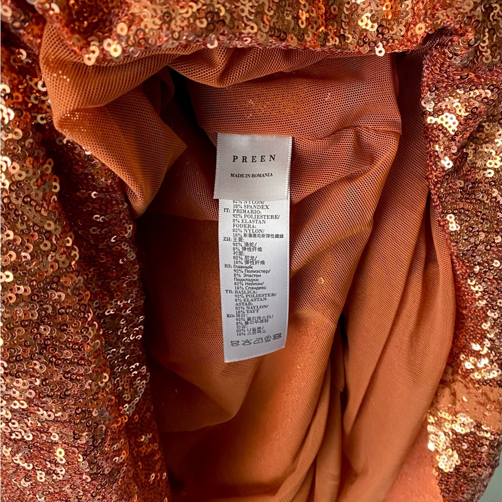Preen by Thornton Bregazzi  Copper Sequin Dress - Picture 2 of 9